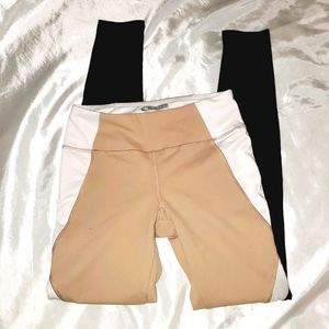 Forever 21 Activewear Leggings Black, White, Tan 229